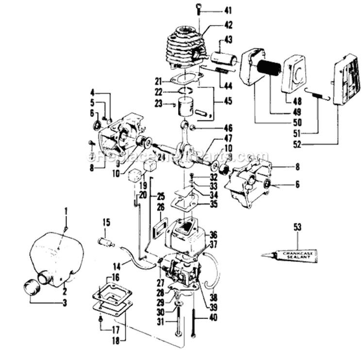 Page C Diagram and Parts List for 2620  Weed Eater Trimmer